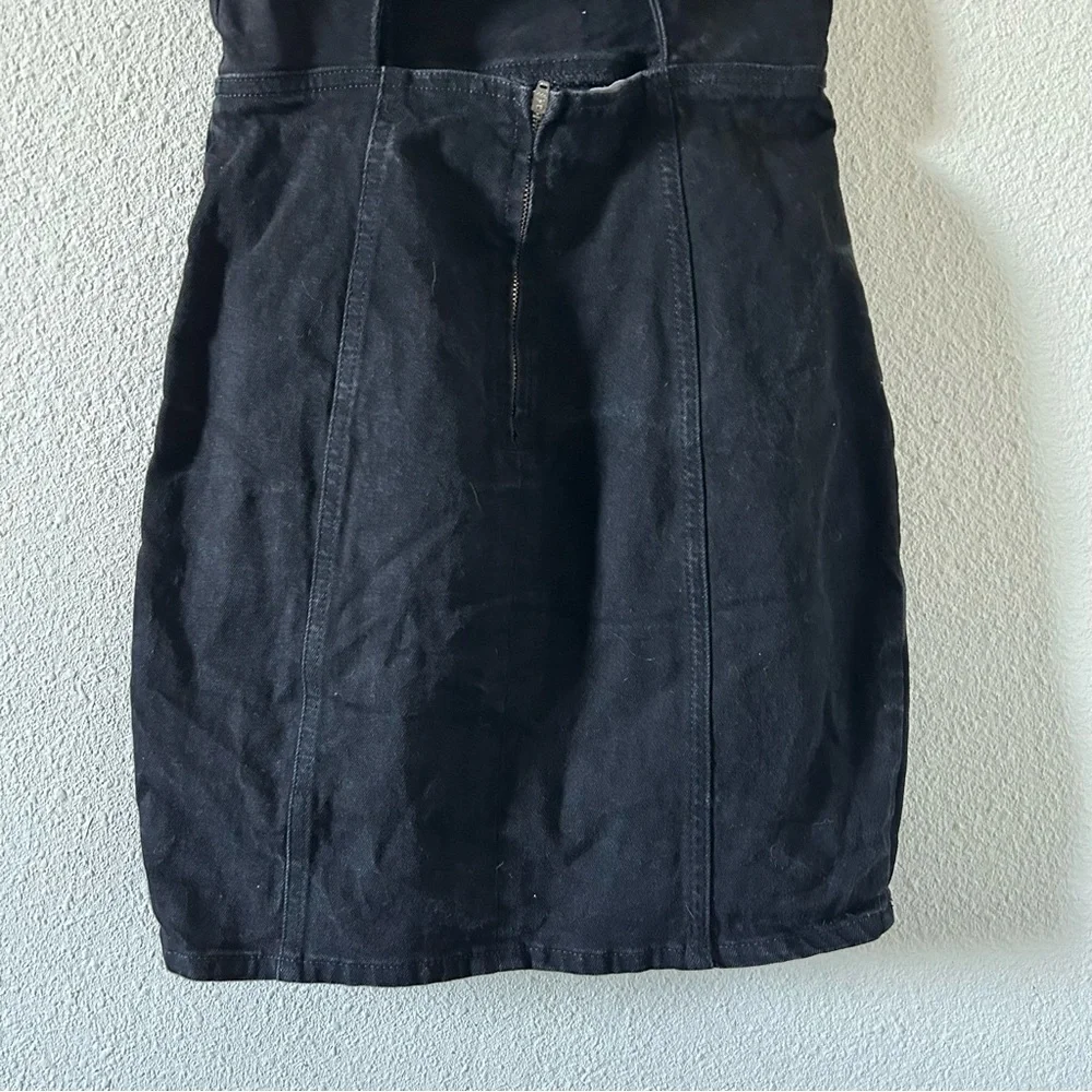 BDG Black Square Neck Denim Mini Dress